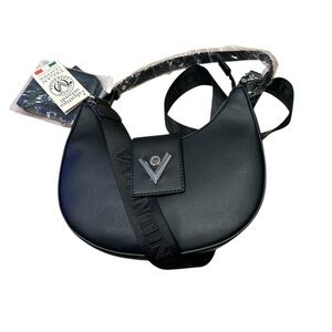 VALENTINO ORLANDI Black Crescent Shoulder Purse Bag & Coin Pouch, NEW! #V-2031